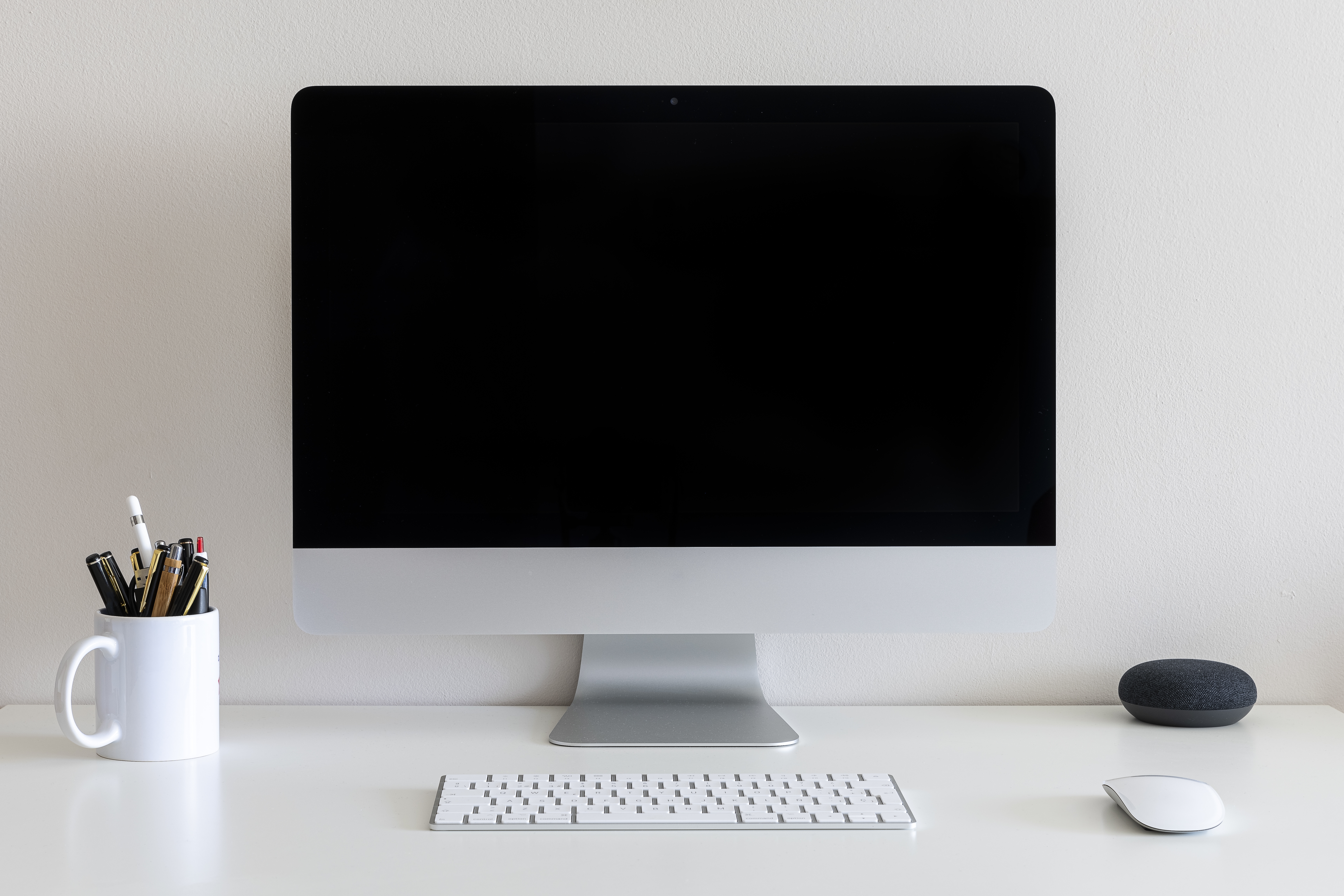 Clean modern work desk setup